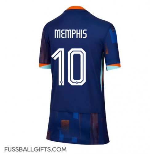 Niederlande Memphis Depay #10 Fußballbekleidung Auswärtstrikot Damen EM 2024 Kurzarm